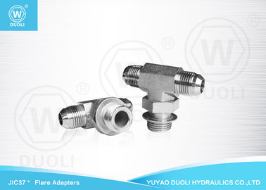 Tee Erkek 37° Koni Hidrolik JIC Flare Bağlantı Parçaları BSP Erkek Ayarlanabilir Kilit Somun Şubesi